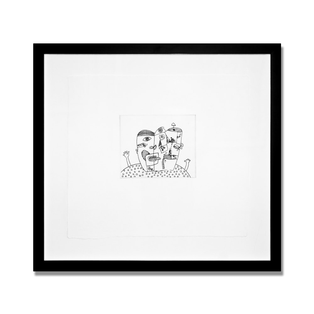 Untitled (with Sean Kalish) C, 1989

Etching on paper

12 1/2 x 14 x in. (31.8 x 35.6 cm)

Edition of 33

Signed, stamped and authenticated by the Executor of the Keith Haring Estate