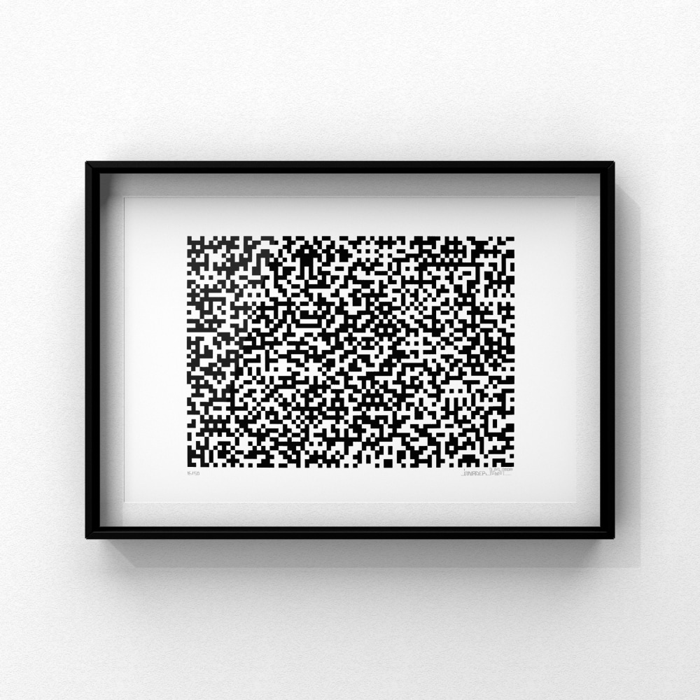 Binary Code (Black),&amp;nbsp;2008
Screenprint on paper
19 5/8 x 27 1/2&amp;nbsp;inches (49.9&amp;nbsp;x 69.8&amp;nbsp;cm)
Edition of 50
Signed | Numbered&amp;nbsp;
