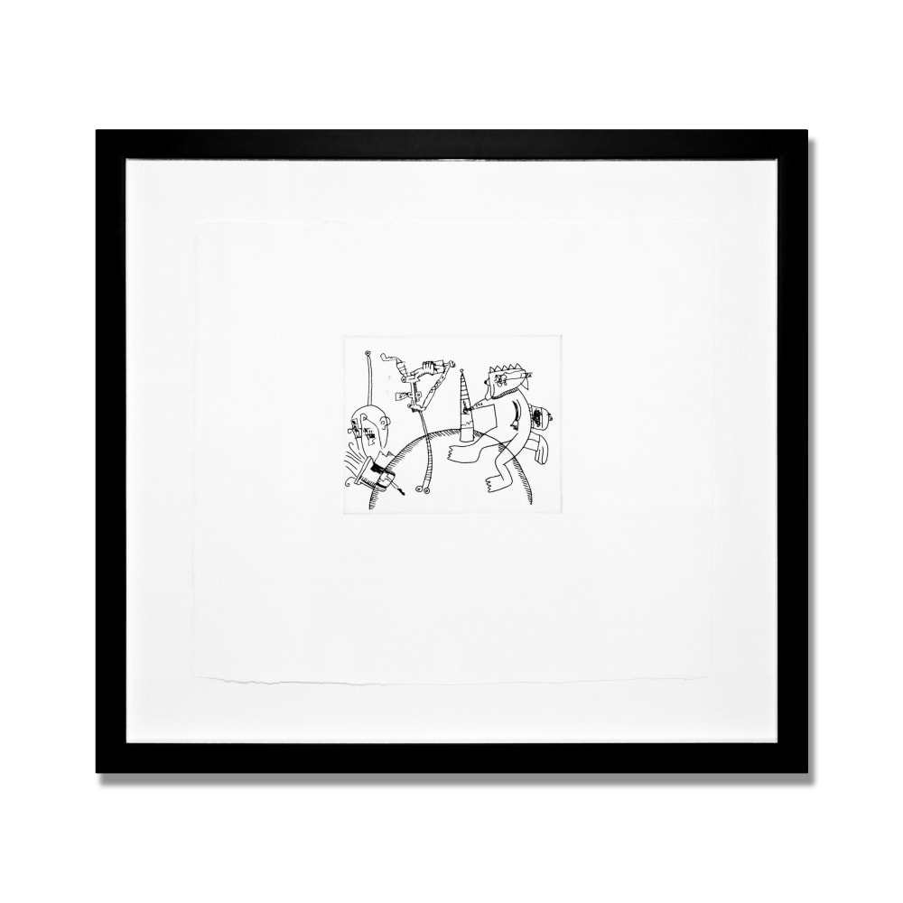 Untitled (with Sean Kalish) J, 1989

Etching on paper

12 1/2 x 14 x in. (31.8 x 35.6 cm)

Edition of 33

Signed, stamped and authenticated by the Executor of the Keith Haring Estate