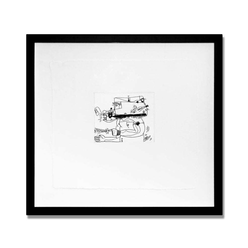 Untitled (with Sean Kalish) E, 1989

Etching on paper

12 1/2 x 14 x in. (31.8 x 35.6 cm)

Edition of 33

Signed, stamped and authenticated by the Executor of the Keith Haring Estate