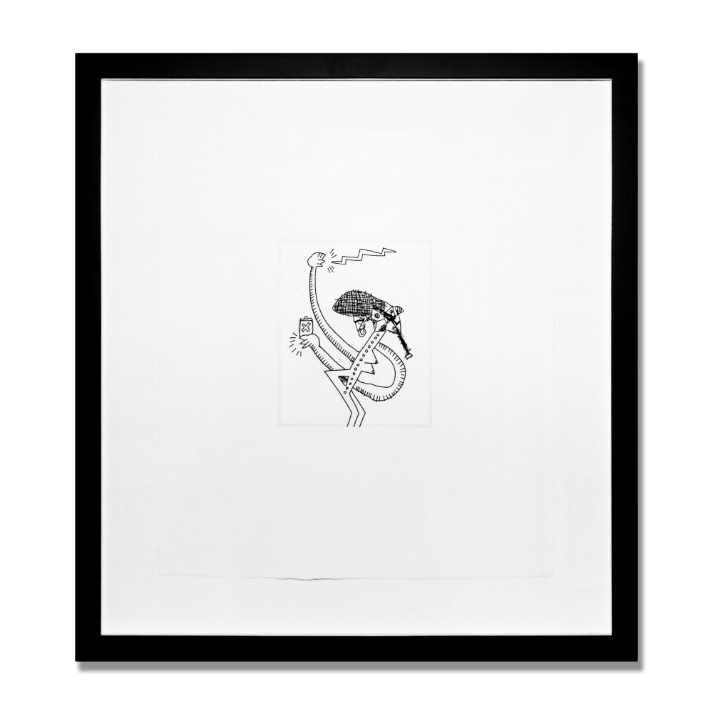 Untitled (with Sean Kalish) I, 1989

Etching on paper

14 x 12 1/2 in. (35.6 x 31.8 cm)

Edition of 33

Signed, stamped and authenticated by the Executor of the Keith Haring Estate