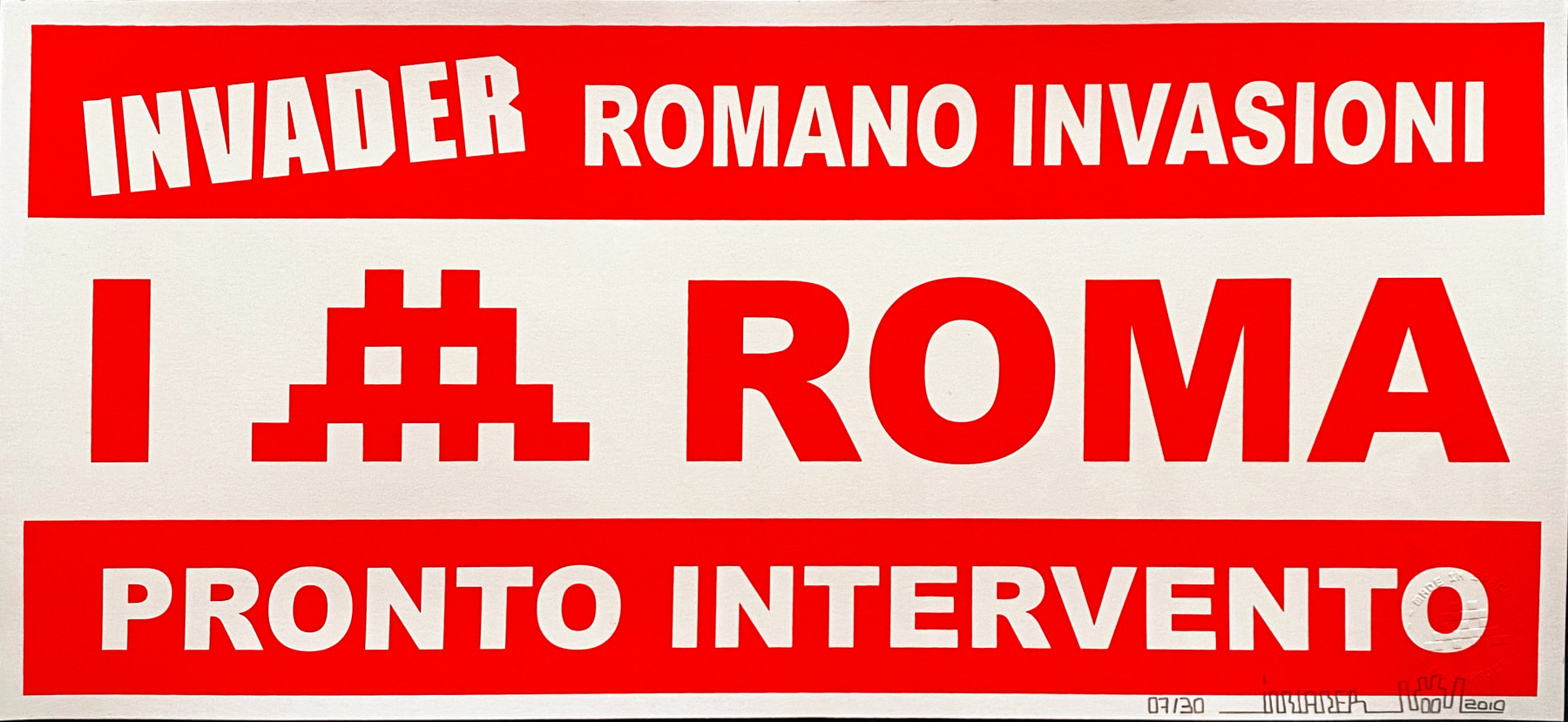 Pronto Intervento (Red), 2010
Screenprint on paper
8 3/4&amp;nbsp;x 19&amp;nbsp;5/28 inches (22.5&amp;nbsp;x 50&amp;nbsp;cm)
Edition of 30
Signed | Numbered&amp;nbsp;