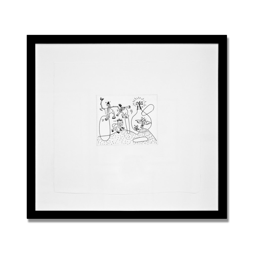 Untitled (with Sean Kalish) K, 1989

Etching on paper

12 1/2 x 14 x in. (31.8 x 35.6 cm)

Edition of 33

Signed, stamped and authenticated by the Executor of the Keith Haring Estate