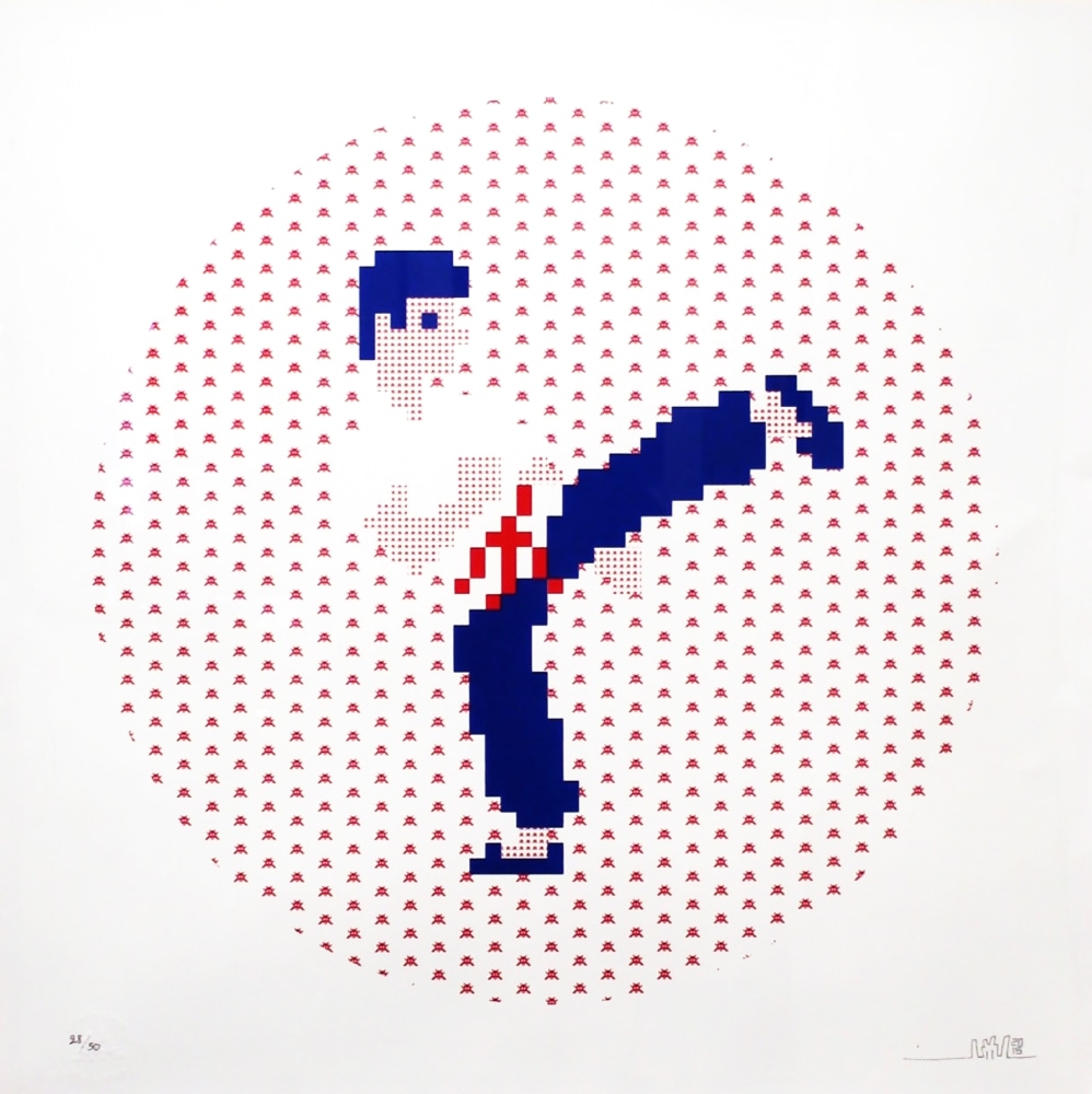 Kung Fu Club, 2015
Screenprint on paper
21&amp;nbsp;5/8&amp;nbsp;x 21&amp;nbsp;5/8&amp;nbsp;inches (55&amp;nbsp;x 55&amp;nbsp;cm)
Edition of 50
Signed | Numbered&amp;nbsp;