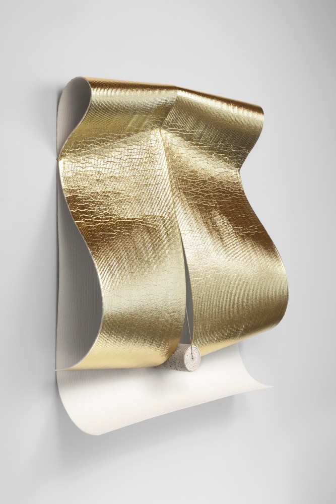 self portrait as chart with looping volume, 2012
insulating material, string, concrete cast
45.67 x 39.37 x 7.87 in.

&amp;nbsp;

&amp;nbsp;