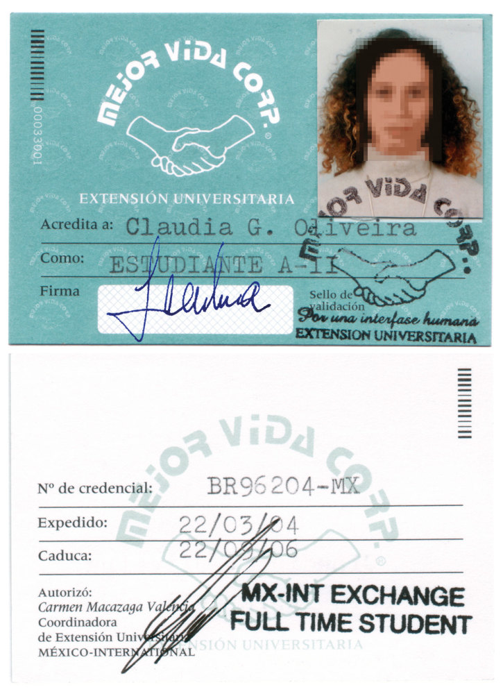 mejor vida corp (student card), 1984-2012

&amp;nbsp;