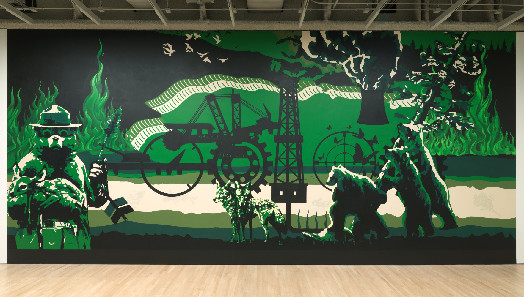 the discovery of invisible nature, 2019

pintura acr&amp;iacute;lica sobre muro

dimensiones variables