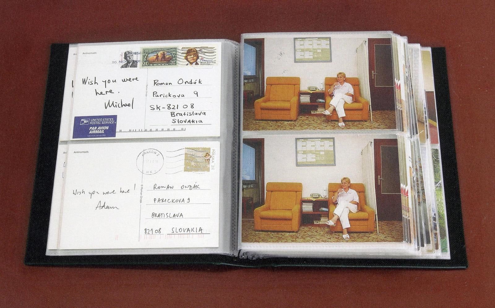 antinomads, 2000/2006
100 postcards, album, table
variable dimensions

&amp;nbsp;

&amp;nbsp;