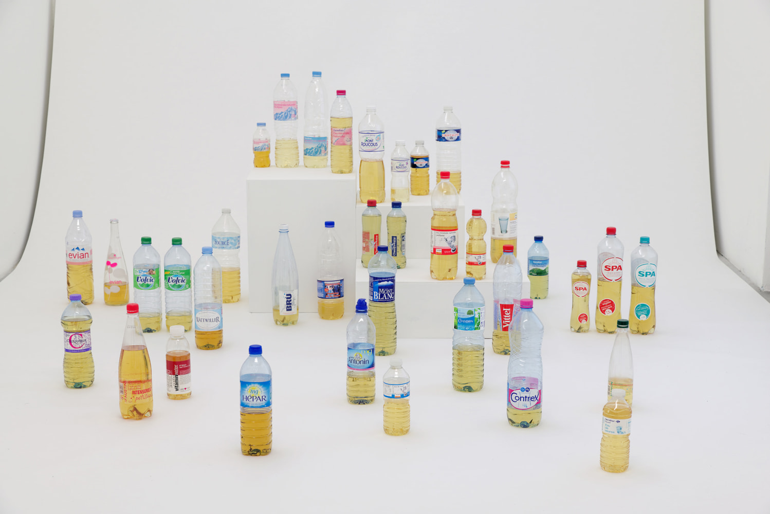 bottled water e.d.e. 2, 2013
bottles, mixture of alcohol, base, paper
variable&amp;nbsp;dimensions&amp;nbsp;

&amp;nbsp;

&amp;nbsp;