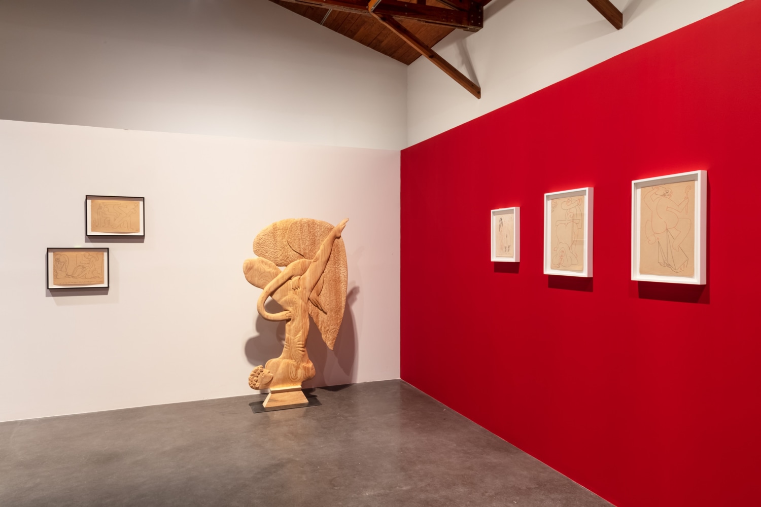 installation view of circo er&amp;oacute;tico. sergu&amp;eacute;i eisenstein: drawings, 2022, kurimanzutto, mexico city