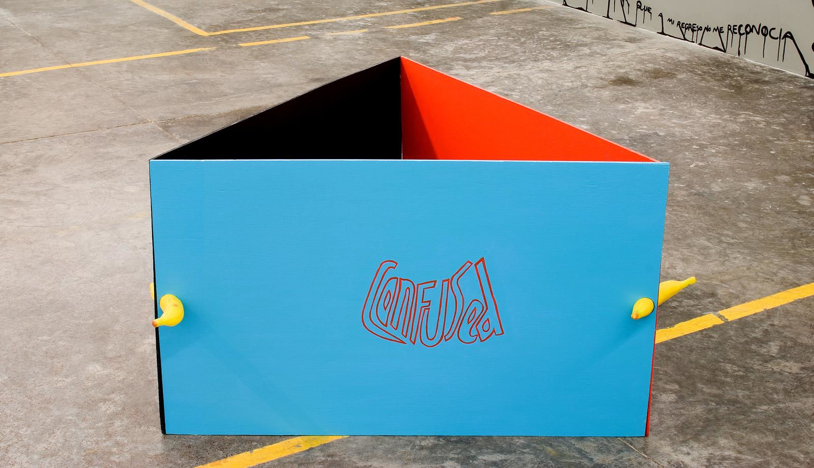 dazed and confused, 2004

madera pintada, pl&amp;aacute;tanos de pl&amp;aacute;stico

61 x 1.2 x 88 cm

&amp;nbsp;

&amp;nbsp;