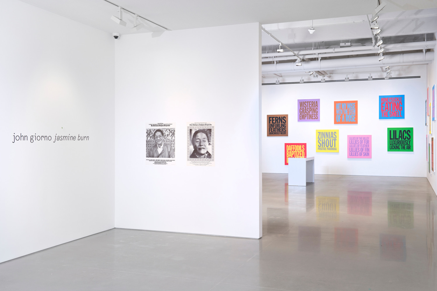 vista de instalaci&amp;oacute;n de&amp;nbsp;john giorno: jasmine burn, kurimanzutto nueva york, 2024. foto: zach hyman&amp;nbsp;