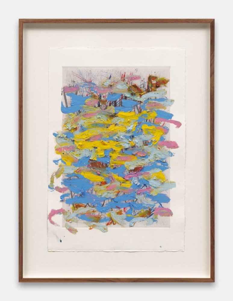 surge (poetics of flight), 2024, grabado en huecograbado, grafito, tinta, rotulador, l&amp;aacute;piz de colores y &amp;oacute;leo sobre papel, 57 x 38 cm


&amp;nbsp;
