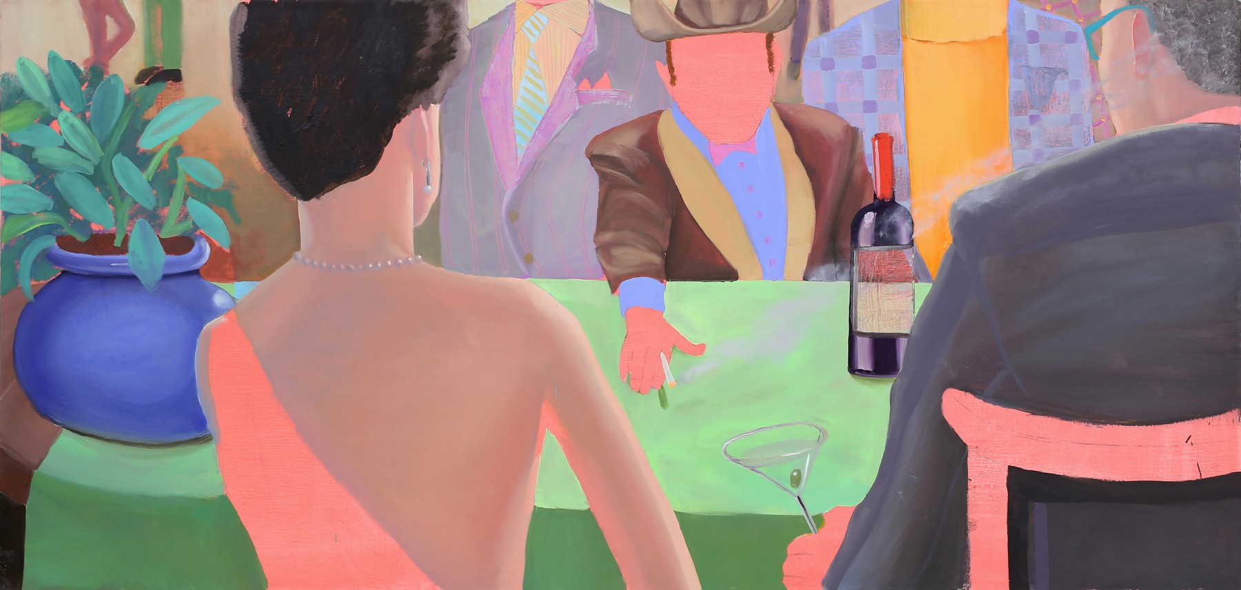 if you walk away i walk away, 2018; oil on linen, 168 x 79 cm (66.14 x 31.1 in.)