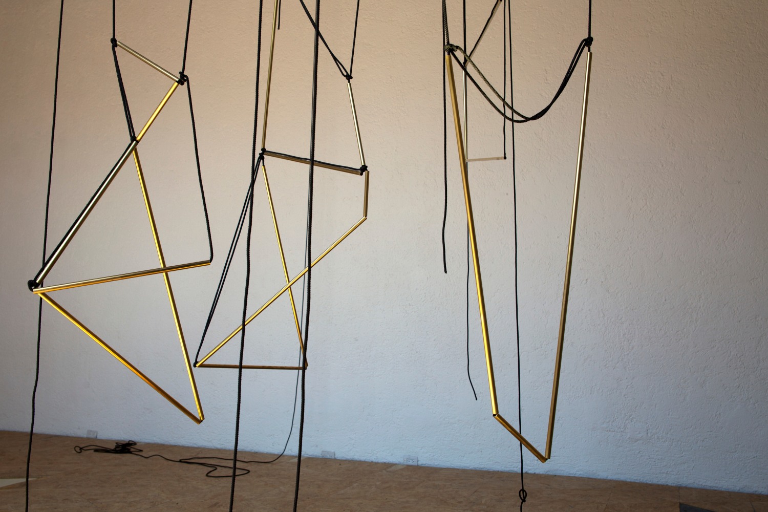 discrepancies with m.g., 2011

brass, nylon rope, cork, rubber

variable dimensions
installation view, museo experimental el eco, mexico city, 2011