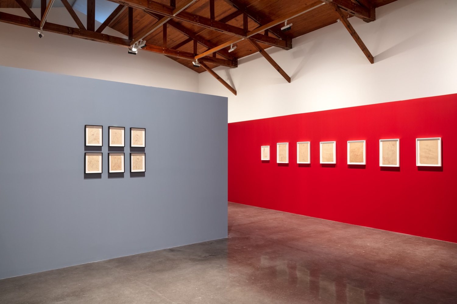 installation view of circo er&amp;oacute;tico. sergu&amp;eacute;i eisenstein: drawings, 2022, kurimanzutto, mexico city
