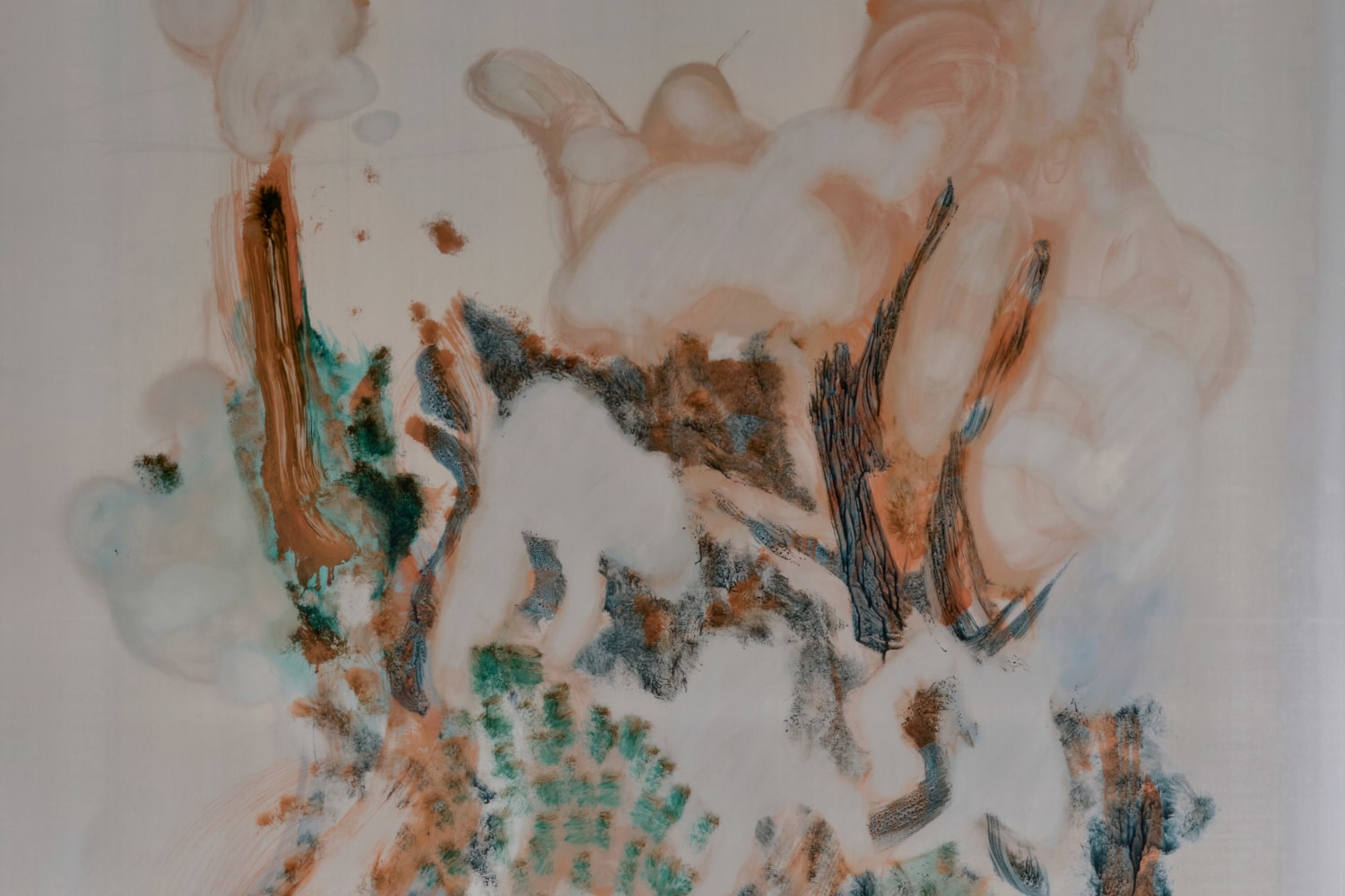 WangShui, detail of&amp;nbsp;Qualia I, 2024
Ink on aluminum in oak frame