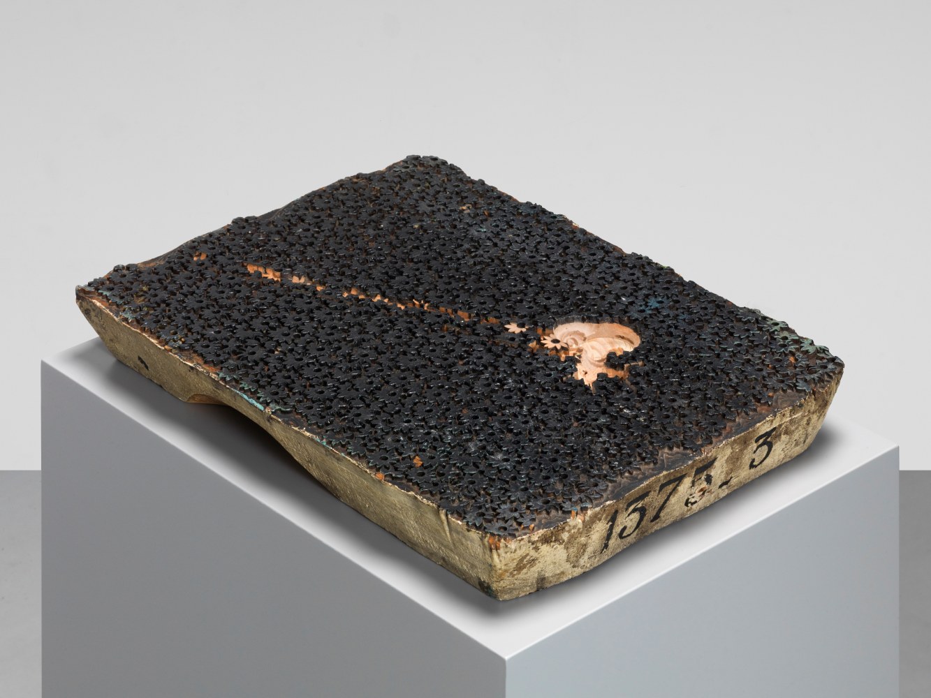 if and only if (modern times), 2018

film still milled on wood textile printing stamp

0.83 x 14.76 x 2.36 in.