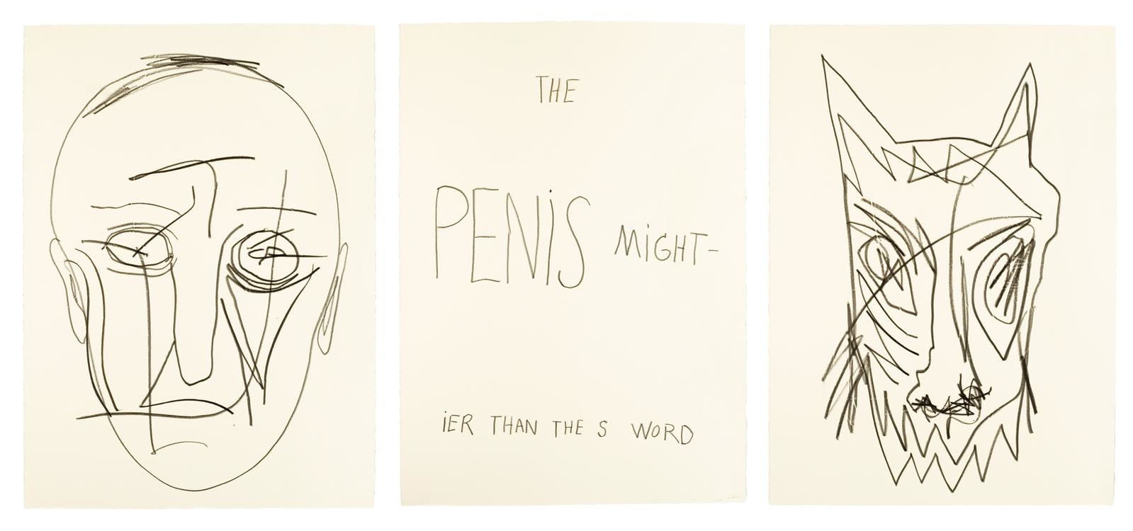 sin t&amp;iacute;tulo (the penis might), 2007

grafito sobre papel de algod&amp;oacute;n

77 x 58 cm

&amp;nbsp;