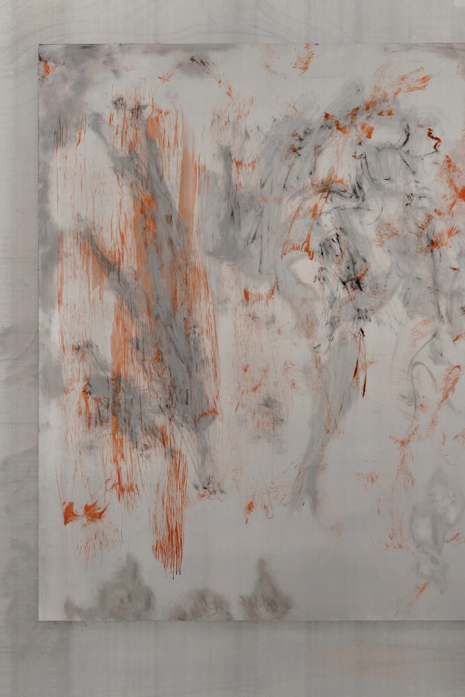 WangShui, detail of Qualia II, 2024
Ink on aluminum in oak frame