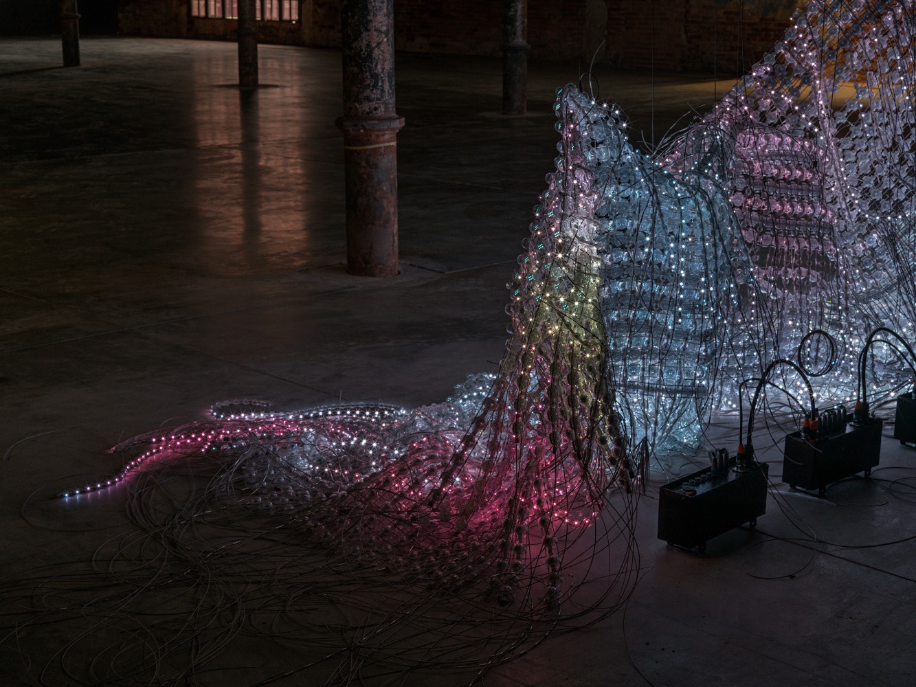 vista de instalaci&amp;oacute;n de&amp;nbsp;lipid muse&amp;nbsp;(2024) en&amp;nbsp;stranieri ovunque &amp;ndash; foreigners everywhere, 60va exposici&amp;oacute;n internacional de arte de la biennale di venezia, giardini and arsenale 2024. foto: nick ash