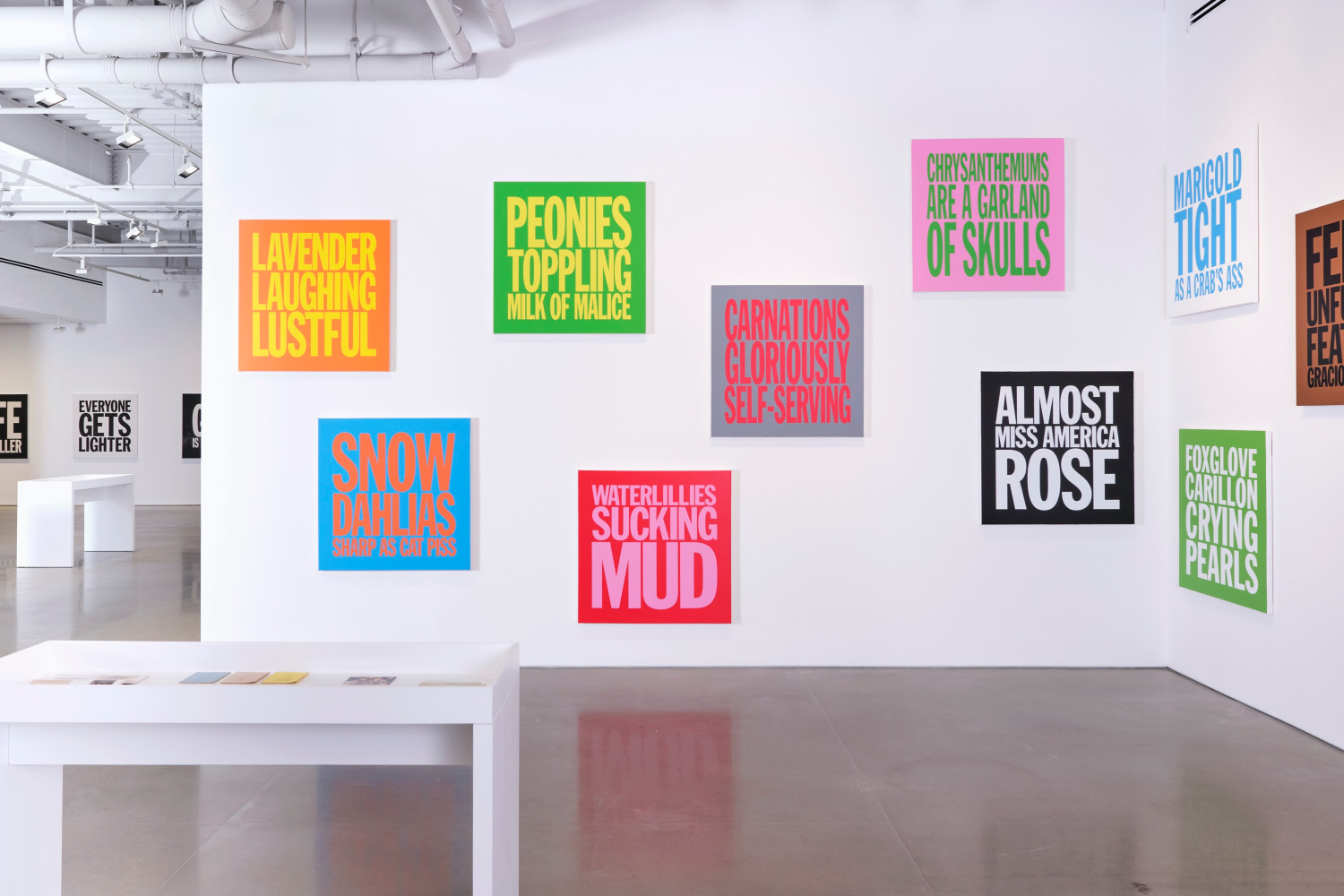 vista de instalaci&amp;oacute;n de&amp;nbsp;john giorno: jasmine burn, kurimanzutto nueva york, 2024. foto: zach hyman&amp;nbsp;