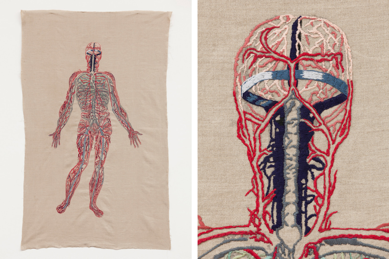 sistema circulatorio, 2013

cotton thread on linen, hand embroidery

85.04 x 54.72 in. fabric