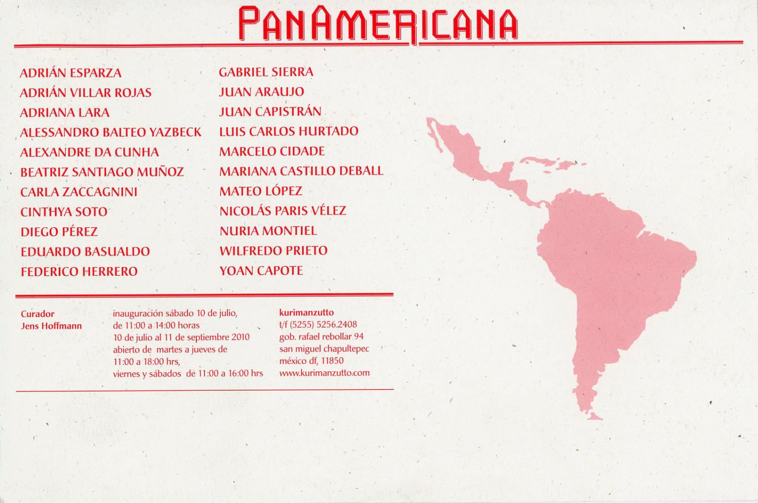 	joens hoffmann, invitation panamericana, 2010