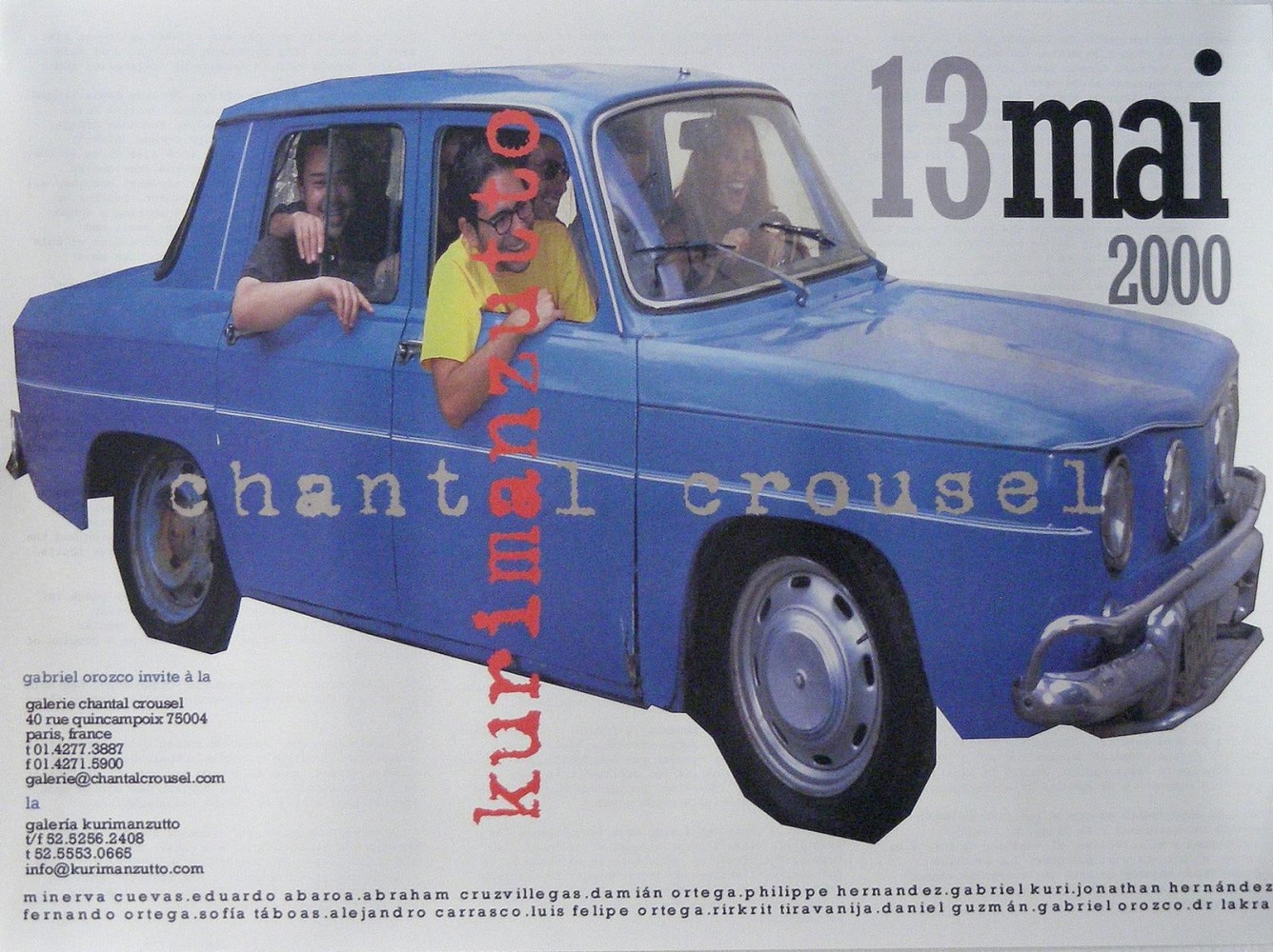 	invitaci&amp;oacute;n&amp;nbsp;gabriel orozco invite &amp;agrave; la galerie chantal crousel, la galer&amp;iacute;a kurimanzutto, 2000