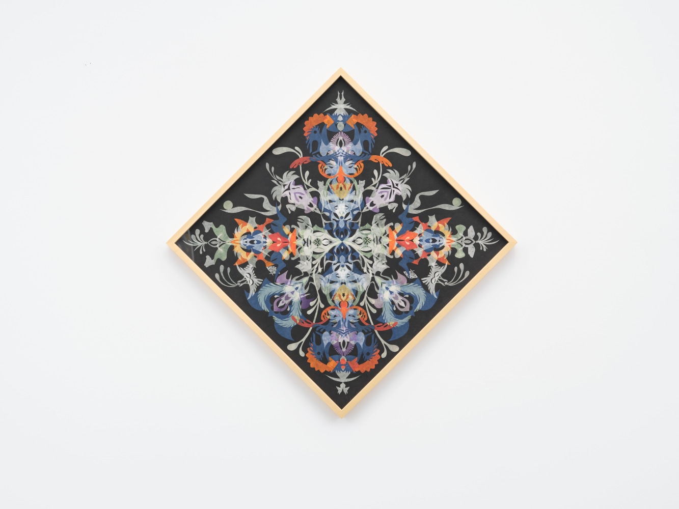 drifting weave formation &amp;ndash; mesmerizing mesh #158, 2022, hanji on alu-dibond, framed, 24.41 x 24.41 in