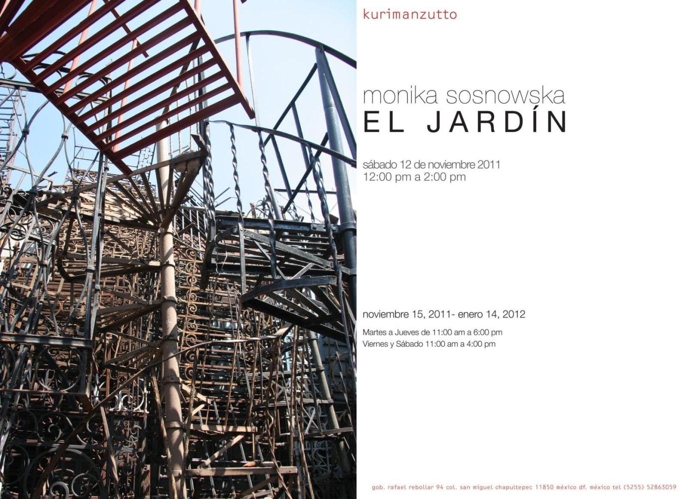 	monika sosnowska, invitation&amp;nbsp;el jard&amp;iacute;n, 2011