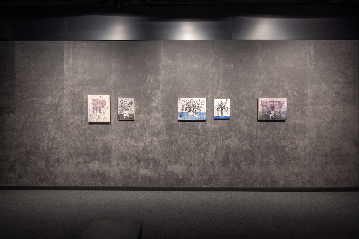 installation view narrative threads, fiber art today, moody center for the arts, 2023. photo: sean fleming