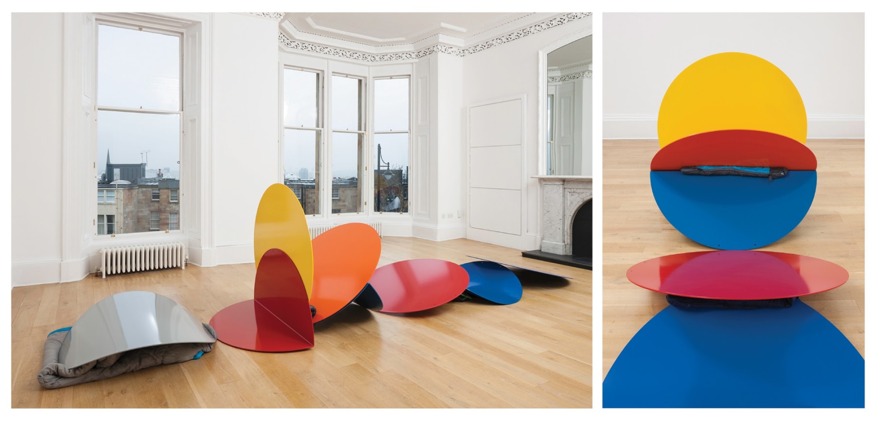 balance of the invisible and the foreseeable, 2014

powder coated metal, donated sleeping bags

variable&amp;nbsp;dimensions

&amp;nbsp;