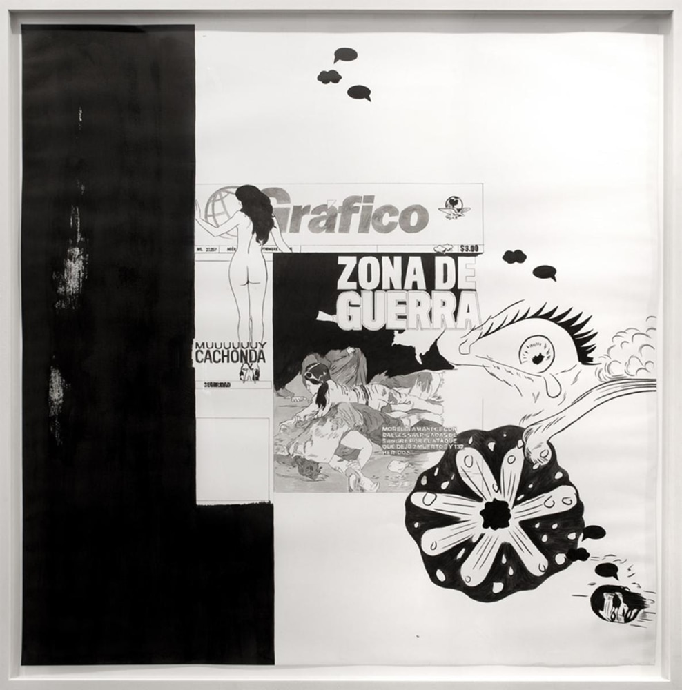 zona de guerra (de la serie gr&amp;aacute;fico), 2008

papel carb&amp;oacute;n, tinta sobre papel

124.5 x 124.5 cm

&amp;nbsp;

&amp;nbsp;