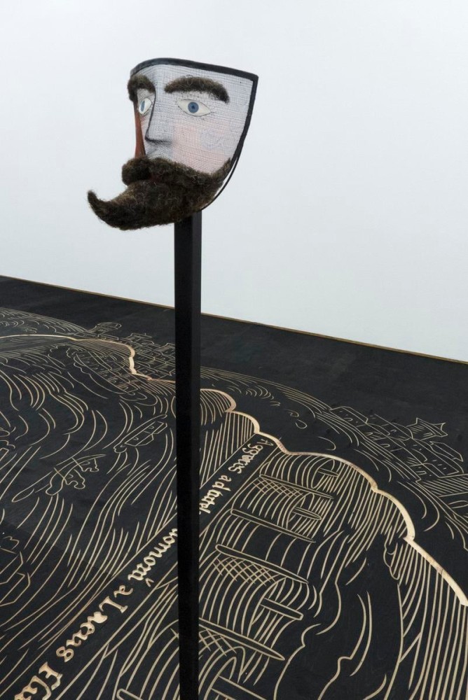 nuremberg map of tenochtitlan, 2013
woodcut with a cnc router
590.5&amp;nbsp; x 374.01 in

&amp;nbsp;

&amp;nbsp;