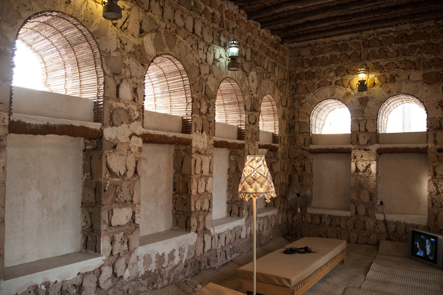 an opaque wind, 2015

site-specific installation

variable dimensions

installation view of&amp;nbsp;the past, the present, the possible,&amp;nbsp;sharjah biennial 12, bait al aboudi, sharjah, united arab emirates, 2015

photo: deema shahin, 2015

&amp;nbsp;