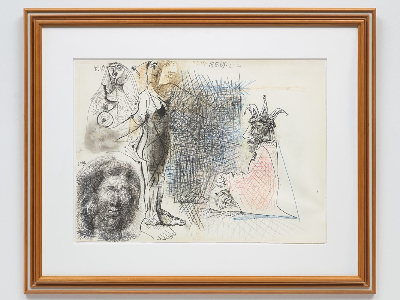 Pablo Picasso

Nus, T&amp;ecirc;te d&amp;#39;Homme et Personnage Assis

1969

ink and colored pencil on paper

23 x 31 1/2 inches (58.4 x 80 cm)&amp;nbsp;