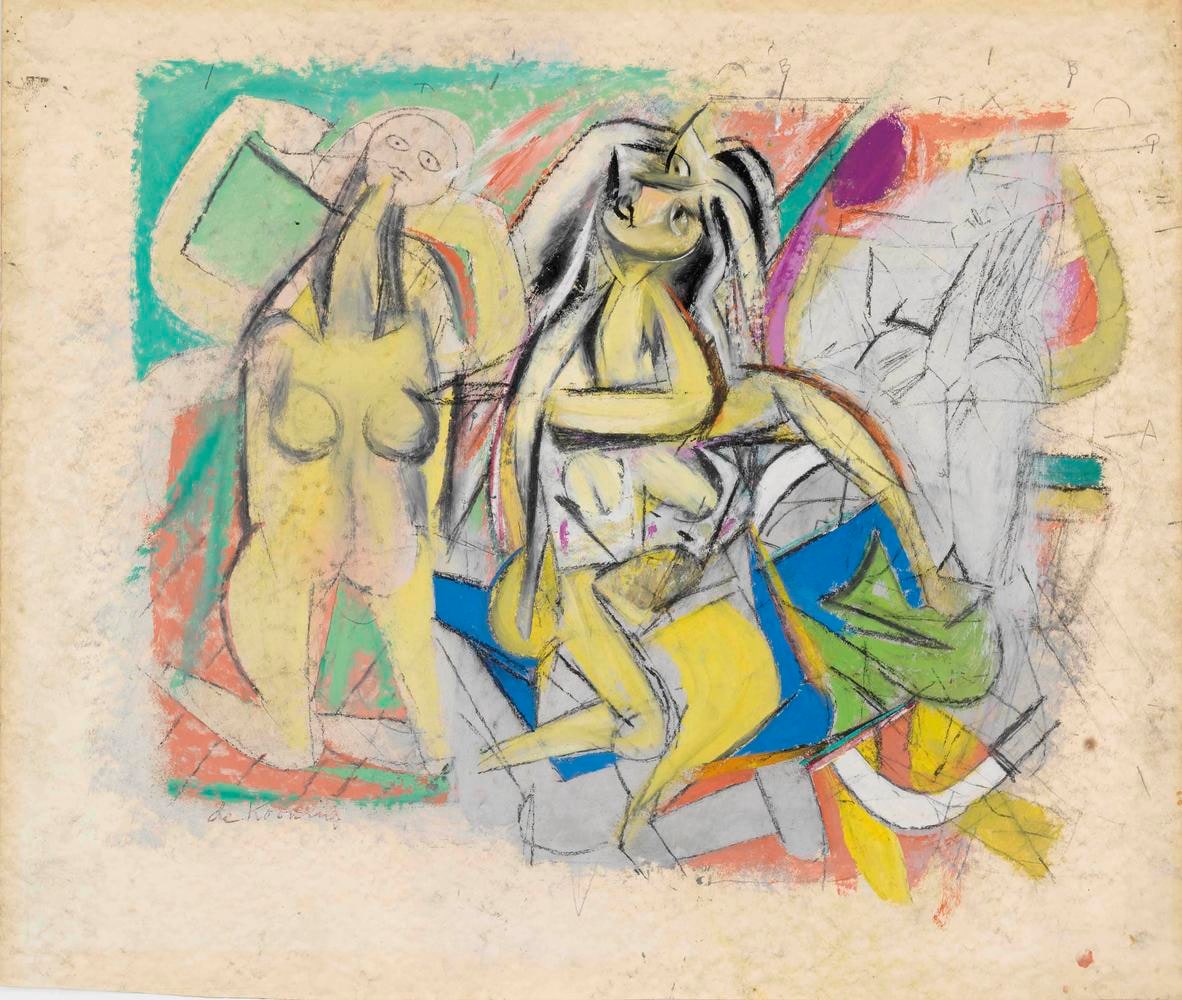 Willem de Kooning

Untitled (Three Figures)&amp;nbsp;

1947

oil, enamel paints, graphite, and charcoal on paper&amp;nbsp;

20 3/4 x 24 inches (52.7 x 61 cm)&amp;nbsp;

Glenstone Museum, Potomac, Maryland&amp;nbsp;