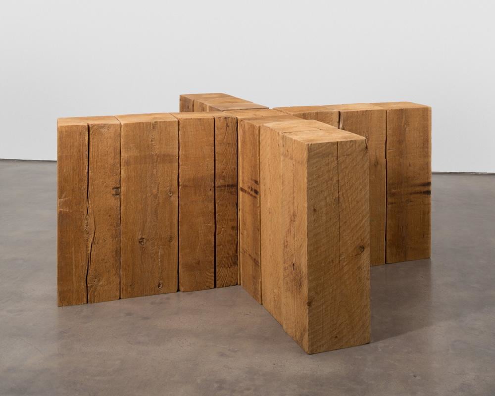Carl Andre
Crux
1978
Western red cedar
13 timbers
overall: 36 x 84 x 84 inches (91.4 x 213.4 x 213.4 cm)