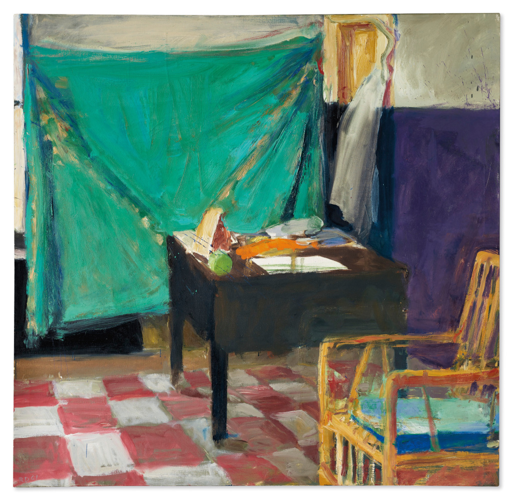 Richard Diebenkorn

Corner of Studio

1961

oil on canvas

46 &amp;frac14;&amp;nbsp; x 48 inches (117.48 x 121.9 cm)