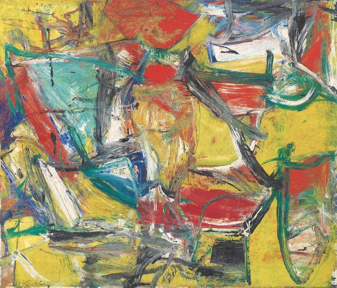 Willem de Kooning

Police Gazette

1955

oil, enamel, and charcoal on canvas

43 1/4 x 50 1/4 inches (109.9 x 127.6 cm)

Private Collection&amp;nbsp;