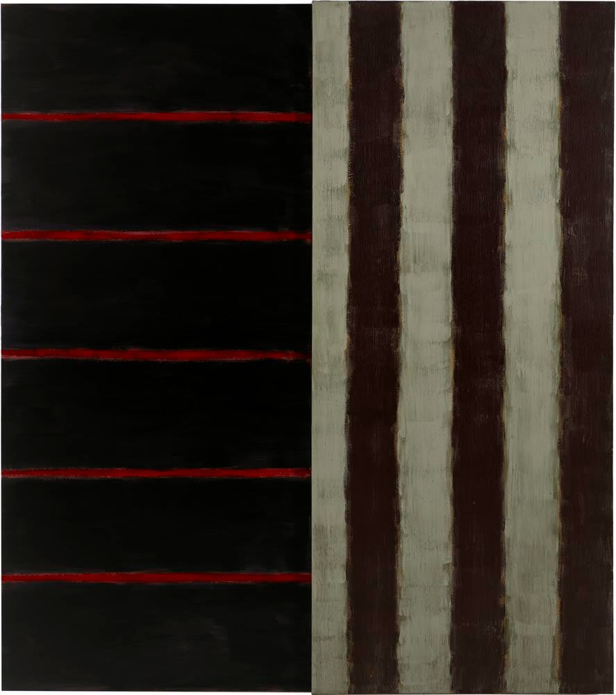 Sean Scully

Red Line Diptych

1988

oil on canvas

100 x 88 1/2 inches (254 x 224.5 cm)