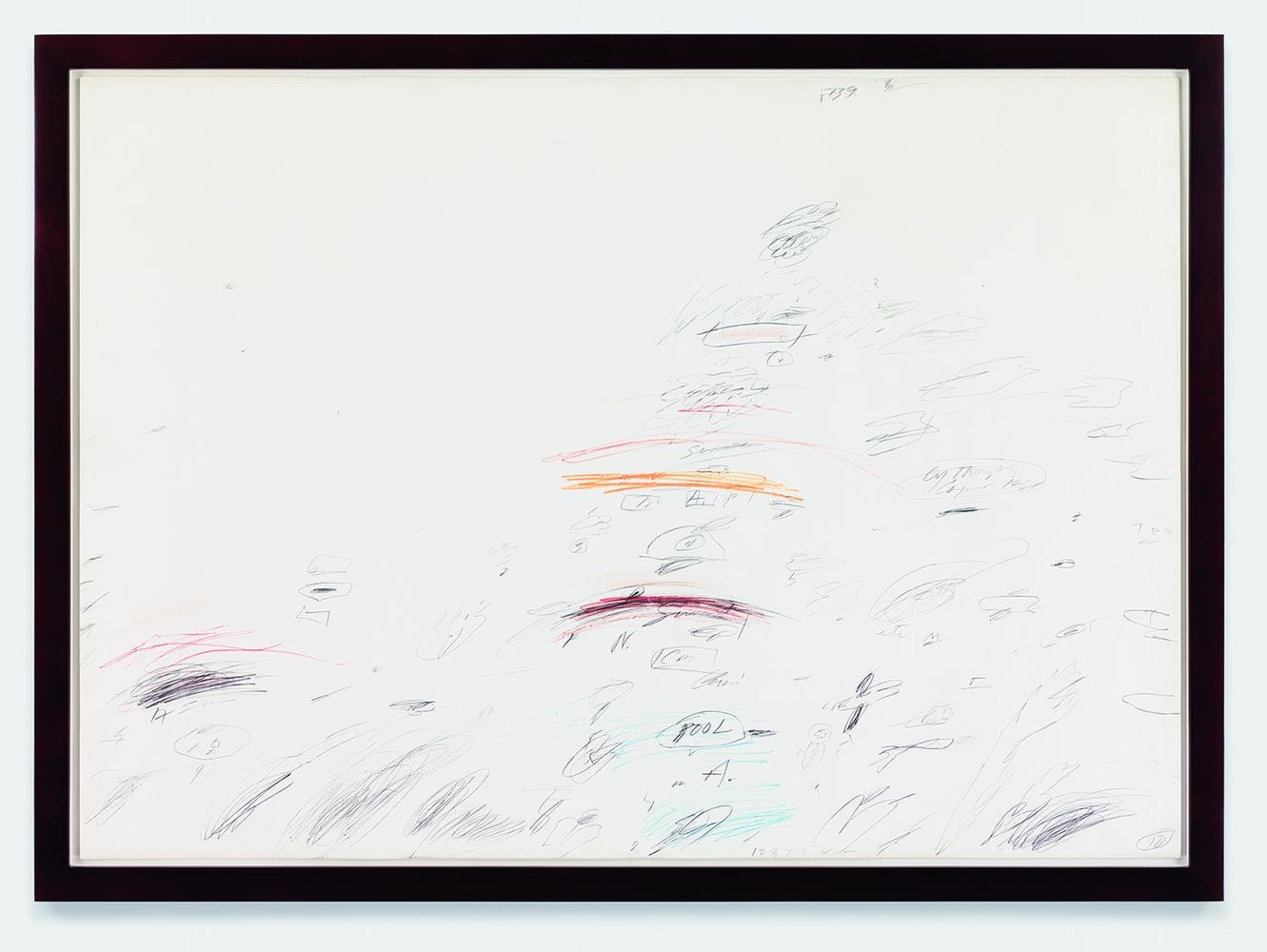 Cy Twombly Capri 1960 wax crayon, graphite and pen on paper 29 x 40 inches (73.7 x 101.6 cm)