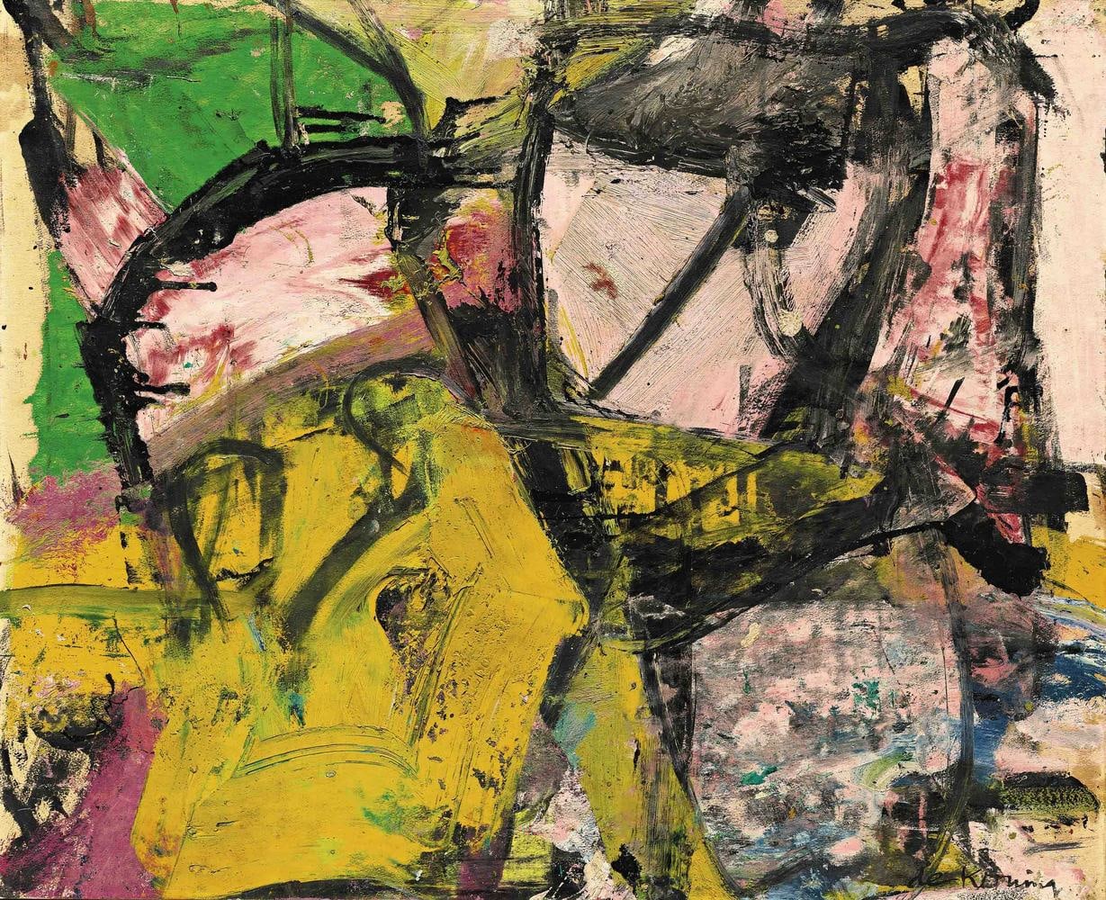 Willem de Kooning

Sagamore

1955

oil, enamel and charcoal on paper mounted on board

22 1/2 x 28 inches (57.2 x 71.1 cm)&amp;nbsp;

Private Collection&amp;nbsp;