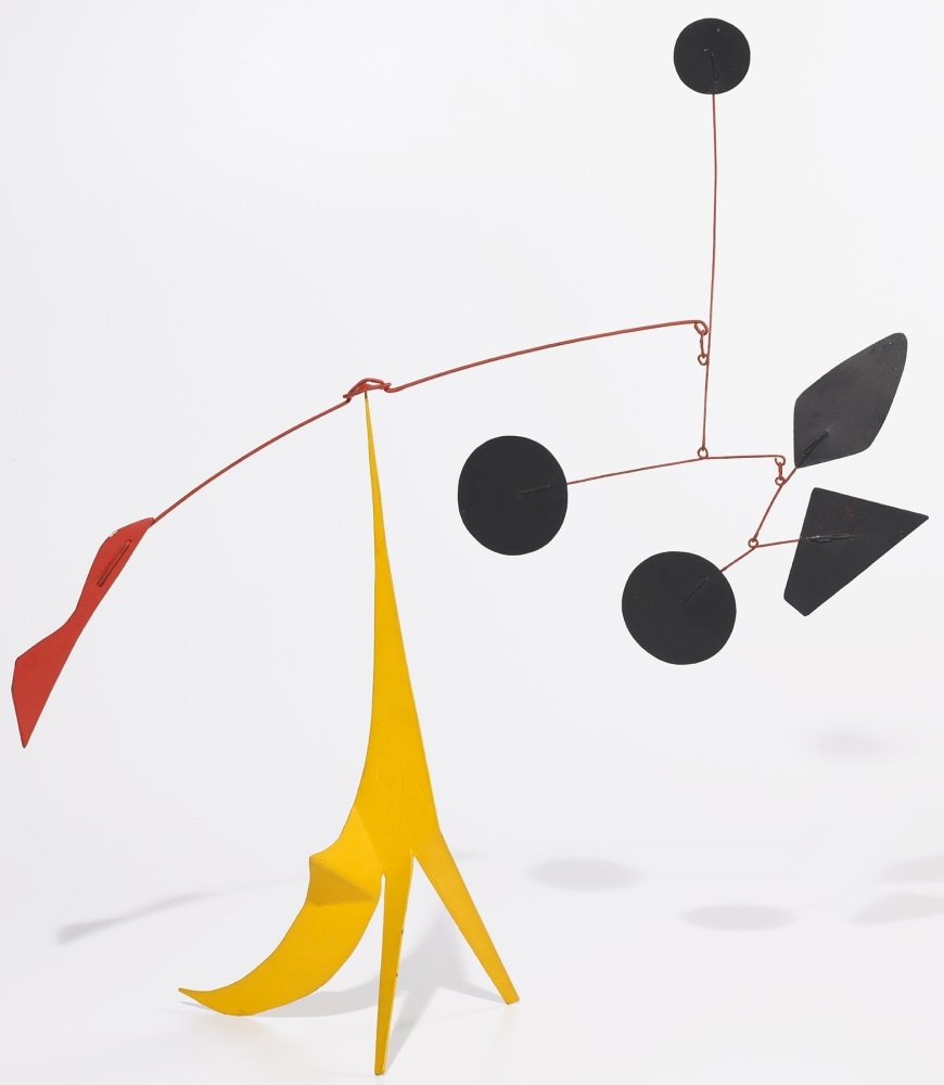 ALEXANDER CALDER
One Yellow Crinkle
1975
sheet metal, wire and paint
30 x 33 x 10 inches (76.2 x 83.8 x 25.4 cm)