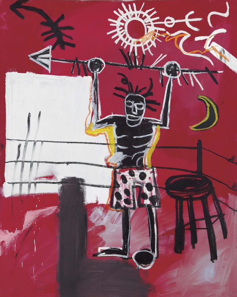 Jean-Michel Basquiat The Ring 1981 oil and oil stick on canvas 60 x 48 inches (152.4 x 121.9 cm)  Private collection