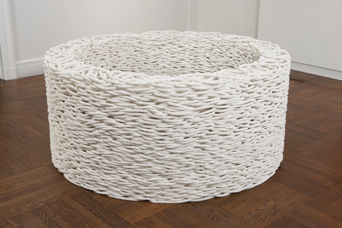 Continuous Mile
2007-2008
cotton, glass beads
3/4 x 3/4 x 360 inches (1.9 x 1.9 x 914.4 cm)
31 x 77 inches (78.7 x 195.6 cm) installed
1/2
