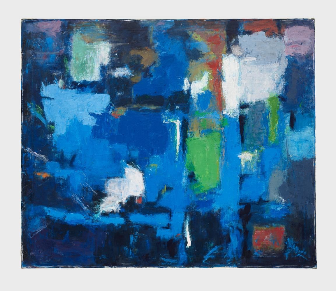 Alma Thomas

Blue Abstraction

1961

oil on canvas

34 x 40 inches (86.4 x 101.6 cm)

Howard University Gallery of Art