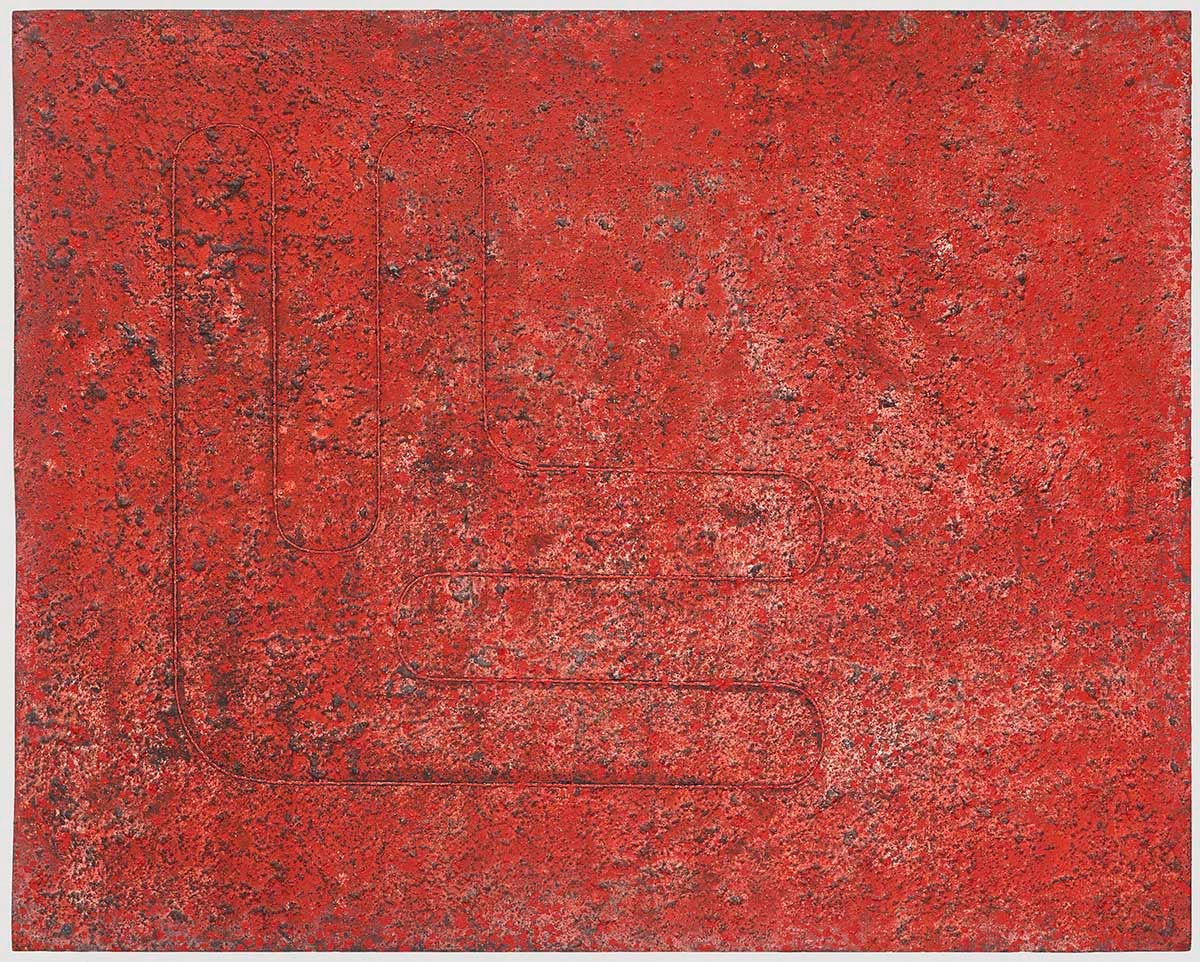 Donald Judd Untitled 1961 acrylic and sand on Masonite 48 x 60 inches (121.9 x 152.4 cm)  The George Economou Collection