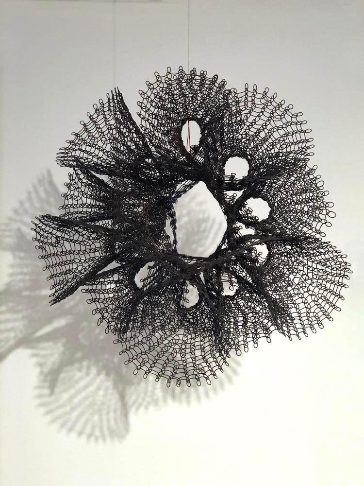 Ruth Asawa

Untitled (S.753, Hanging Ten Interlocking Double Trumpets)

circa&amp;nbsp;early 1960s

brass and copper wire

24 x 24 x 14 1/2 inches (61 x 61 x 36.8 cm)